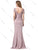 Dancing Queen - 2535 Short Sleeve Jeweled Appliqued Illusion Gown In Pink
