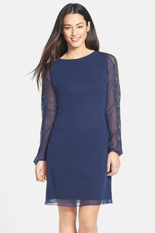 JS Collections - Chiffon Cocktail Dress 864162 in Blue