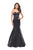 La Femme - 25383 Lustrous Strapless Satin Trumpet Gown In Gray
