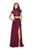 La Femme - 25384 Two Piece Lace Chiffon Sheath Dress In Red