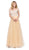 Dancing Queen - 2538 Embroidered Off-Shoulder A-line Gown In Neutral