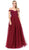Dancing Queen - 2538 Embroidered Off-Shoulder A-line Gown In Red