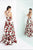 Ieena Duggal  - V Neck Gown Style 25399I in Floral and Print