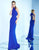 Ieena Duggal  - 25403I Ribbon Accented High Halter Gown in Blue