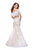 La Femme - 25417 Two Piece Ruffled Off-Shoulder Lace Mermaid Dress In White