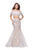 La Femme - 25417 Two Piece Ruffled Off-Shoulder Lace Mermaid Dress In White