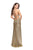 La Femme - 25418 Sequined Halter Sheath Dress In Gold