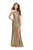 La Femme - 25418 Sequined Halter Sheath Dress In Gold