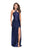 La Femme - 25418 Sequined Halter Sheath Dress In Blue