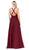 Dancing Queen - 2541 Crisscross Strap Ruched Bodice Chiffon Dress In Red