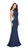 La Femme - 25421 Sleeveless Illusion Cutout Jersey Mermaid Gown in Blue