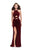 La Femme - 25422 Strappy Fitted Slit Halter Dress in Red