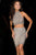 Scala - Sequined Two Piece High Halter Cocktail Dress in Gray