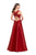 La Femme - 25425 Strappy Fitted Jewel Ballgown In Red