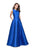 La Femme - 25425 Strappy Fitted Jewel Ballgown In Blue
