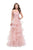 La Femme - 25430 Strapless Strappy Layered Tulle Dress In Pink