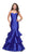 La Femme - 25432 Sweetheart Mikado Tiered Ruffle Mermaid Dress in Blue