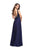 La Femme - 25436 Fitted Lace Sweetheart Evening Gown In Blue