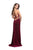 La Femme - 25443 Strappy Plunging Fitted Sheath Dress In Red