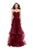 La Femme - 25446 Ruched Strapless Tulle Gown In Red