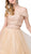 Dancing Queen - 2545 Embroidered Off Shoulder Two-Piece Gown In Neutral