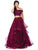 Dancing Queen - 2545 Embroidered Off Shoulder Two-Piece Gown In Red