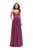 La Femme - 25450 Choker Accented Plunging Lace Bodice Gown In Pink
