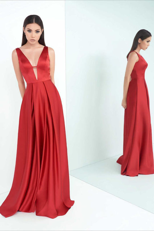 Ieena Duggal  - Slip Gown Style 25453I in Red