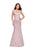 La Femme - 25454 Beaded Mikado Fitted Mermaid Gown In Neutral
