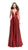 La Femme - 25455 Plunging Sweetheart Satin A-Line Gown in Red