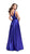 La Femme - 25455 Plunging Sweetheart Satin A-Line Gown in Blue