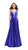 La Femme - 25455 Plunging Sweetheart Satin A-Line Gown in Blue