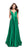 La Femme - 25455 Plunging Sweetheart Satin A-Line Gown in Green