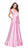 La Femme - 25455 Plunging Sweetheart Satin A-Line Gown in Pink
