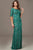 Jovani - Embellished Quarter Length Sleeve Bateau Neck Sheath Dress 25460 In Green