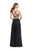 La Femme - 25469 Beaded Two Piece Halter Chiffon Dress In Black