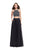 La Femme - 25469 Beaded Two Piece Halter Chiffon Dress In Black
