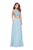 La Femme - 25469 Beaded Two Piece Halter Chiffon Dress In Blue