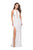 La Femme - 25477 Fitted Halter Slit Strappy Dress In White