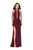 La Femme - 25477 Fitted Halter Slit Strappy Dress In Red