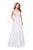 La Femme - 25479 Lace Off Shoulder Pleated Evening Dress In White