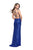 La Femme - 25492 Sequined Fitted Sweetheart Slit Dress In Blue