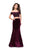 La Femme - 25496 Two Piece Off Shoulder Mermaid Gown In Red