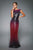 Tadashi Shoji - Sequined Ombre V-Back Column Gown In Pink and Black