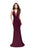 La Femme - 25503 Strappy Plunging Fitted Mermaid Gown in Red