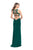 La Femme - 25504 Strappy Plunging Sweetheart Slit Dress In Green