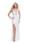 La Femme - 25509 Strappy Fitted Jersey Slit Dress In White