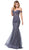 Dancing Queen - 2550 Lace Off-Shoulder Mermaid Dress In Gray
