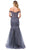 Dancing Queen - 2550 Lace Off-Shoulder Mermaid Dress In Gray