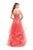 La Femme - 25515 Beaded Lace Applique Strapless Tulle Dress In Pink